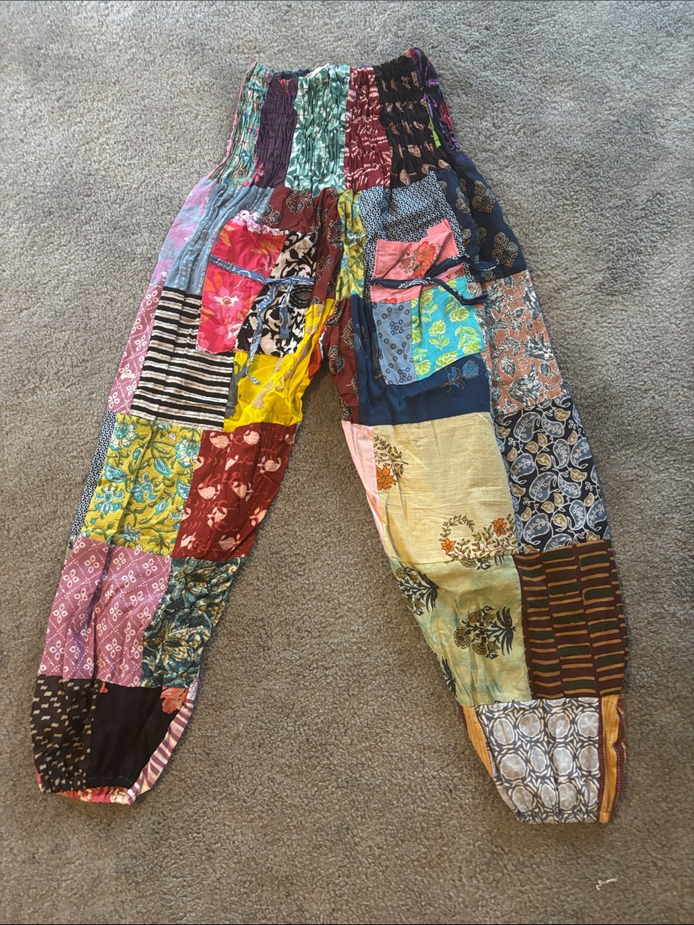 Boho Patchwork women’s Harem Pants - Multicolor